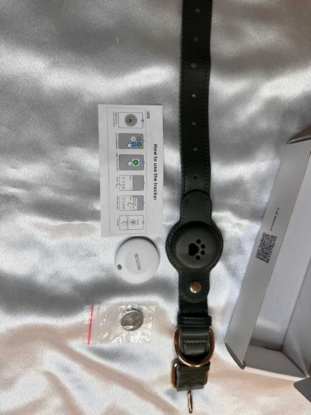 Smart Dog Tracker Collar Apple Find My Android Find Hub Pet Locator Green NEW